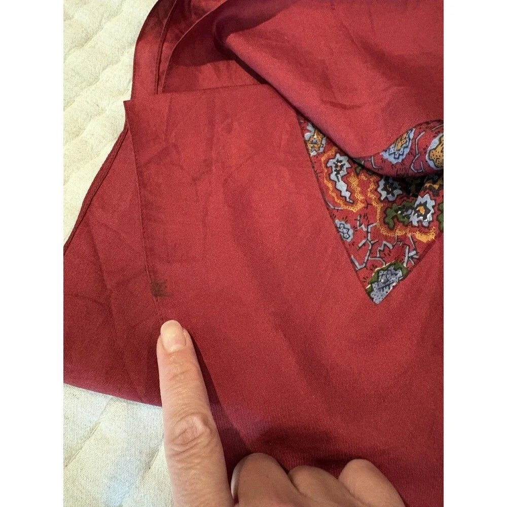 Vintage Liberty of London Red Silk Paisley Scarf 34 X 34 Inch Made In England